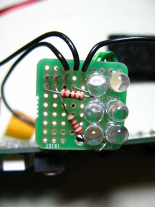 Back side of white LED daughter board.